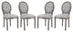 Arise Dining Side Chair Upholstered Fabric Set of 4, Light Gray