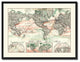 World Ocean Currents Vintage Antique Map Wall Art, 28"x37"