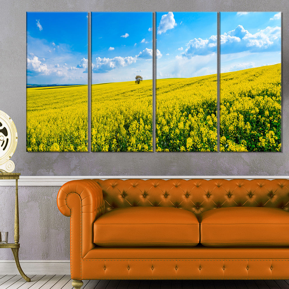 "Lone Tree in Blooming Cozla Park" Landscape Wall Art, 4 Panels, 48"x28"