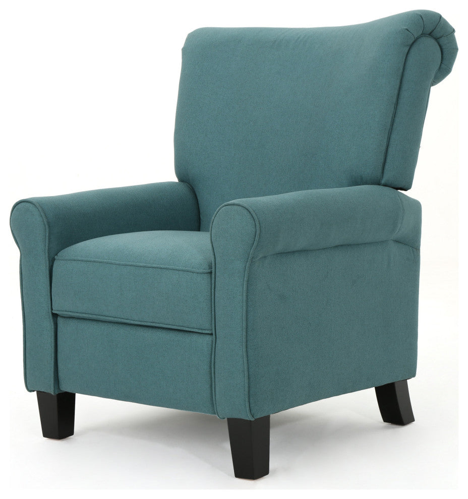 GDF Studio Thelma Traditional Fabric Recliner, Dark Teal