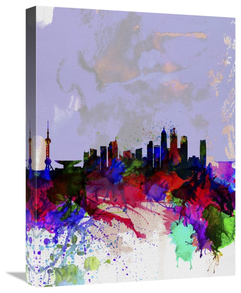 "Shanghai Watercolor Skyline" Fine Art Print