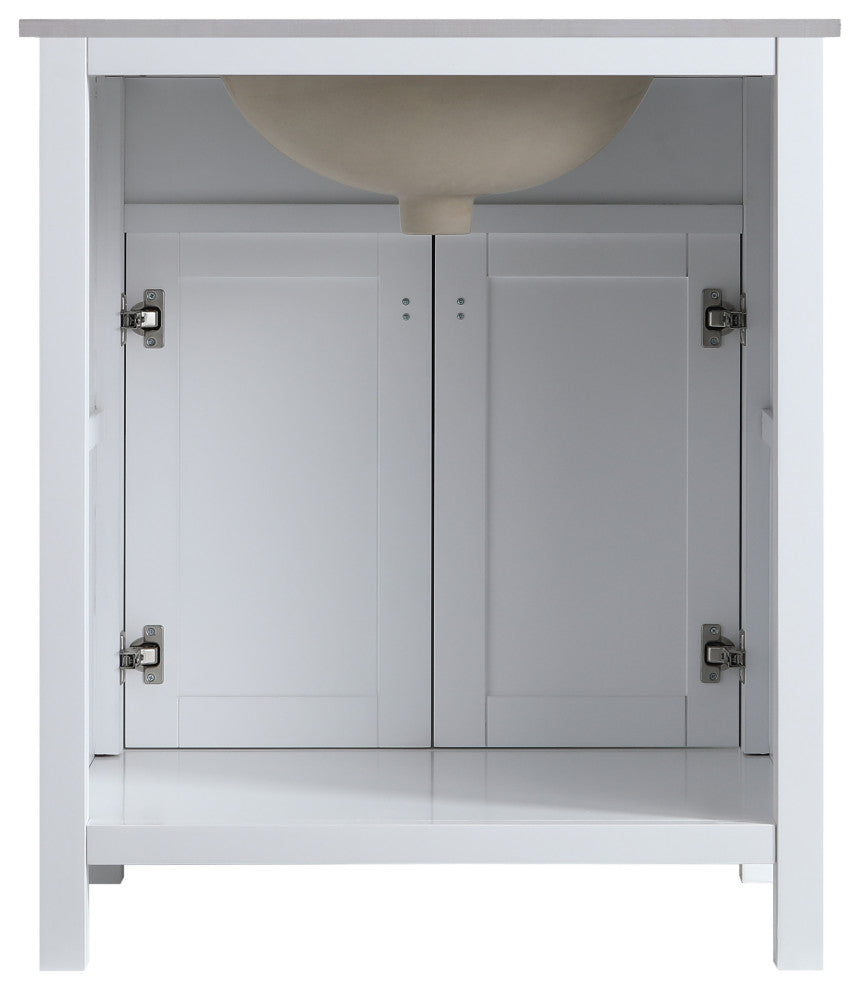 London 29-in White Bathroom Vanity Base Cabinet Without Top
