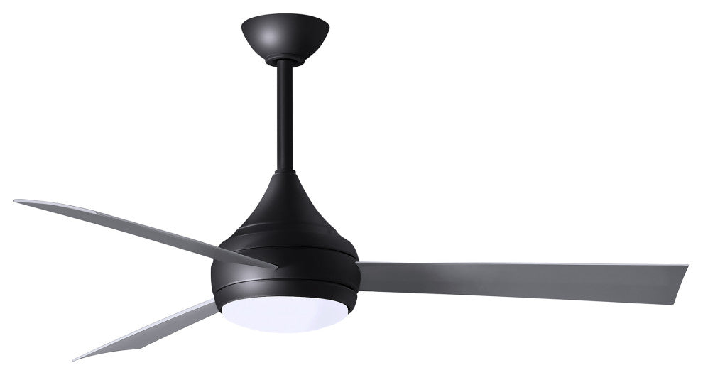 Donaire Paddle Fan Integrated LED, Matte Black, Brushed Stainless Blades