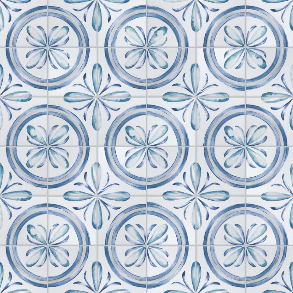 Saint Germain Gele Deco Rivette Porcelain Floor and Wall Tile