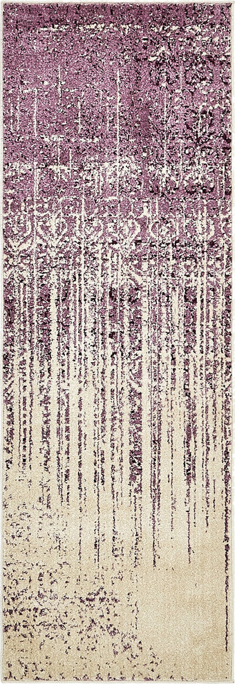 Unique Loom Purple Del Mar Jennifer 2' 2 x 6' 0 Runner Rug