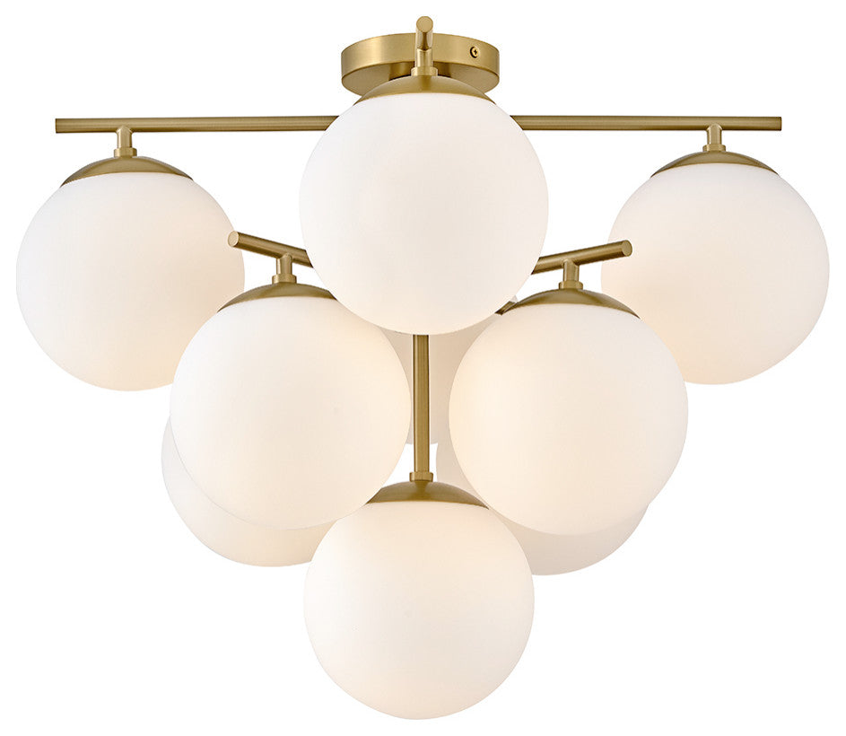 Lark Julep Large Flush Mount, Lacquered Brass