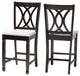 Narelle Gray Fabric Espresso Brown Finish Counter Height Pub Chairs, Set of 2