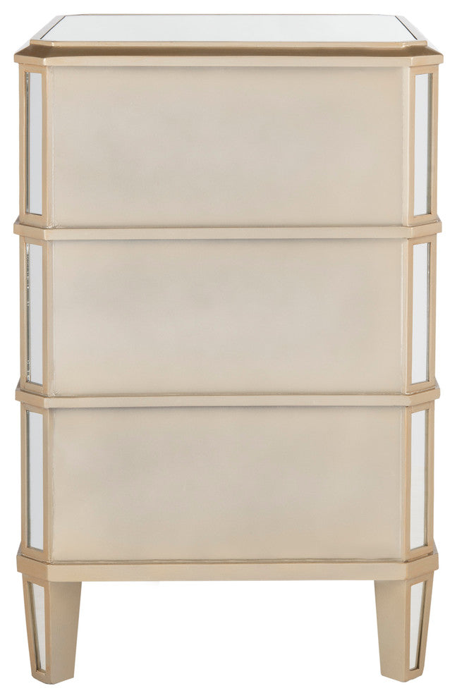 Safavieh Giana 3 Drawer Nightstand, Mirror