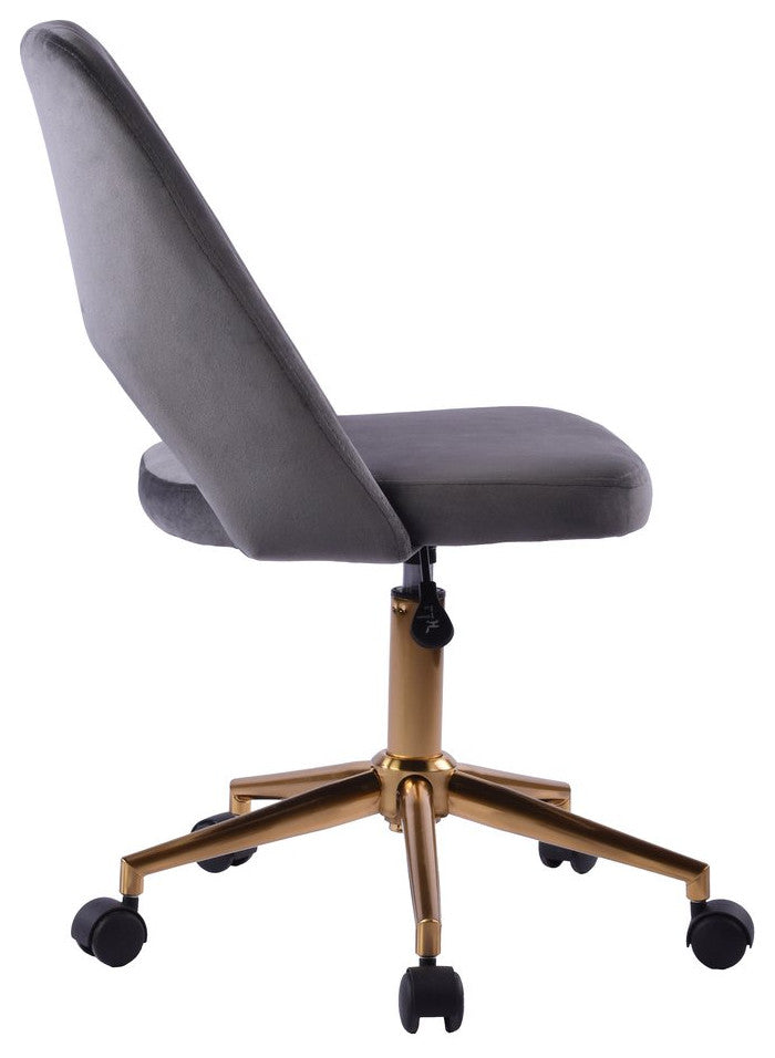 Maya Swivel Vanity Chair with 360 Degree Rotation, Dark Grey