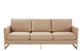 LeisureMod Lincoln Modern Velvet Sofa With Gold Frame, Beige