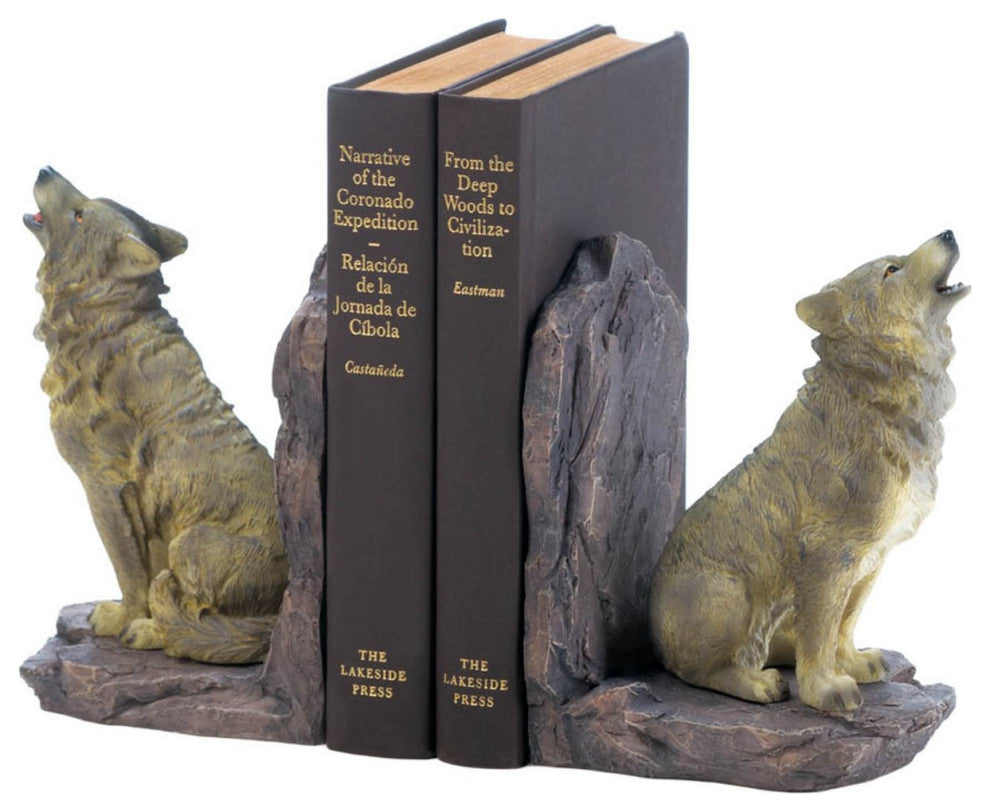 Howling Wolf Bookends