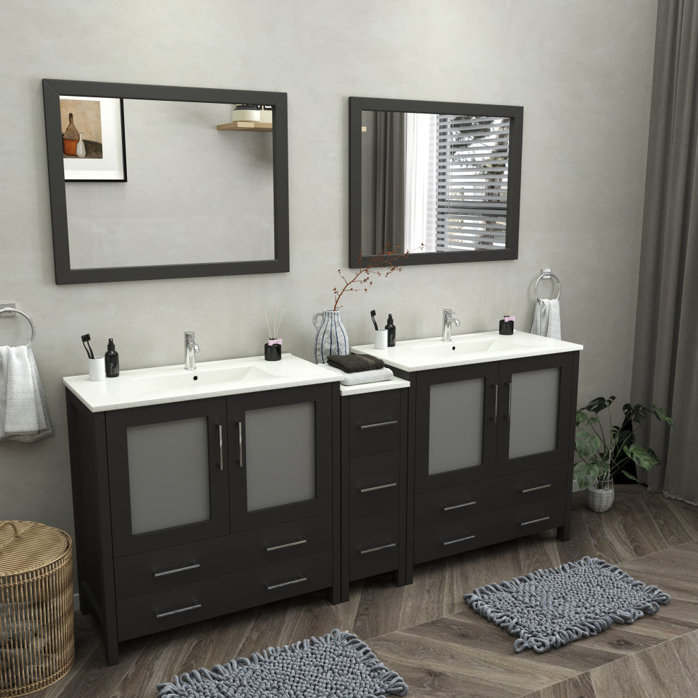 Vanity Art Vanity Set With Ceramic Top, 84"