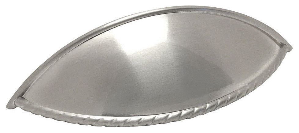 Cosmas 9237SN Satin Nickel Cabinet Rope Edge Bin Cup Pull, Set of 5