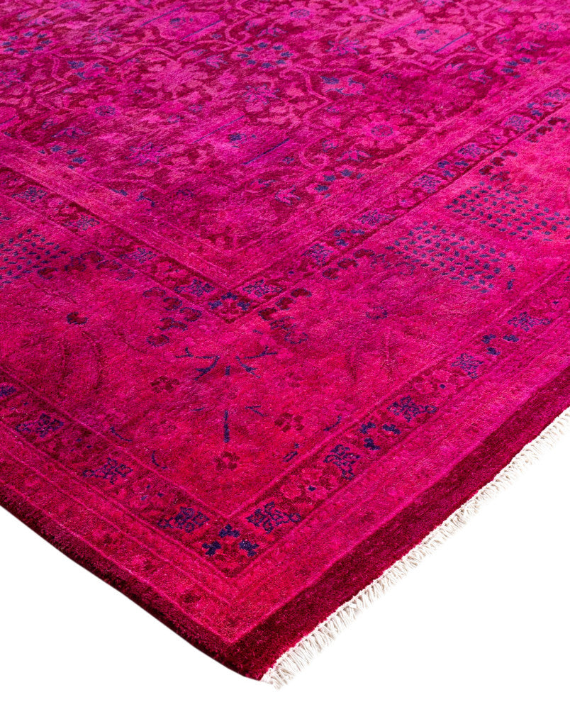 Overdyed One-of-a-Kind Hand-Knotted Area Rug Purple, 7' 10" x 8' 1"