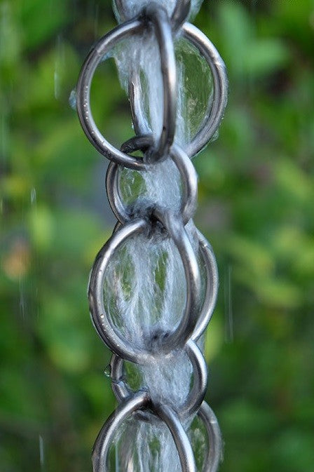 Double Loops Stainless Steel Rain Chain/Installation Kit, 10'