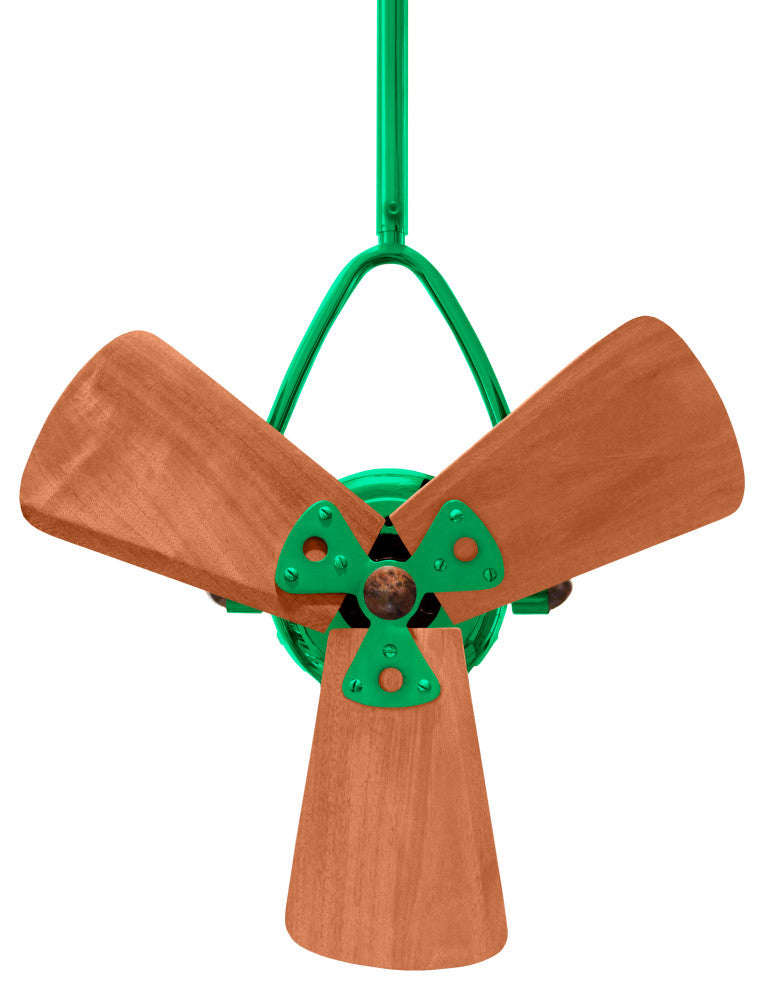 Jarold Direcional Directional Ceiling Fan With Mahogany Blades, Green