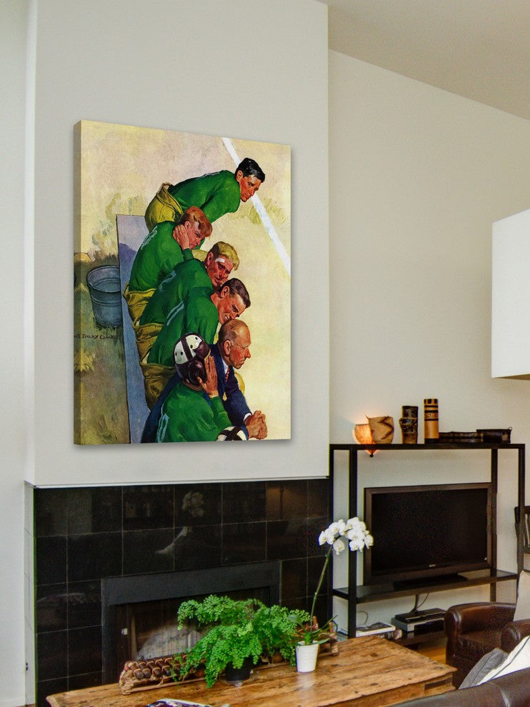 "Team on Bench" Painting Print on Canvas by Emery Clarke