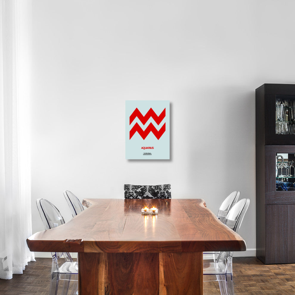 "Aquarius Zodiac Sign Red" Fine Art Print