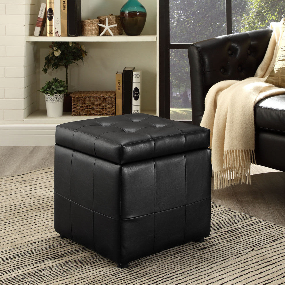 Volt Storage Ottoman, Black