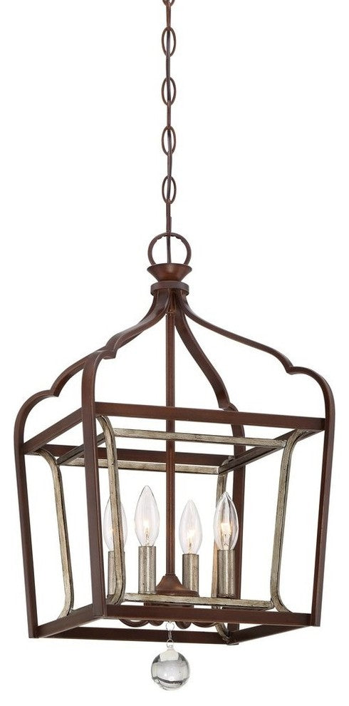 Minka-Lavery 4343-593 4 Light Pendant Astrapia Dark Sienna With Aged Silver