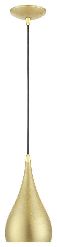 Amador 1 Light Soft Gold With Polished Brass Accents Mini Pendant