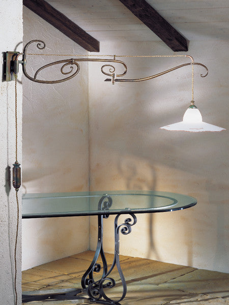 Country Line 1822 Wall Sconce, White Scavo, Verdigris and Rust