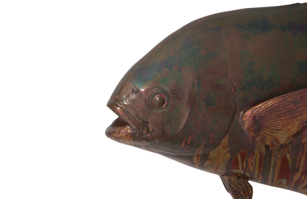 Permit Fish Wall Sculpture, Copper Patina