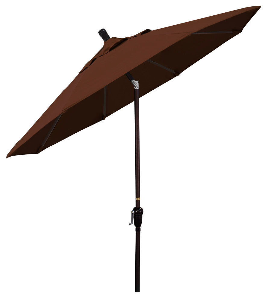 9' Aluminum Umbrella Auto Tilt Bronze, Bay Brown