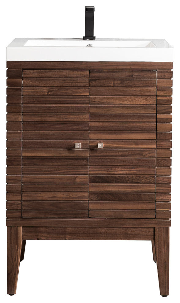 Linden 24" MC Walnut Vanity, White