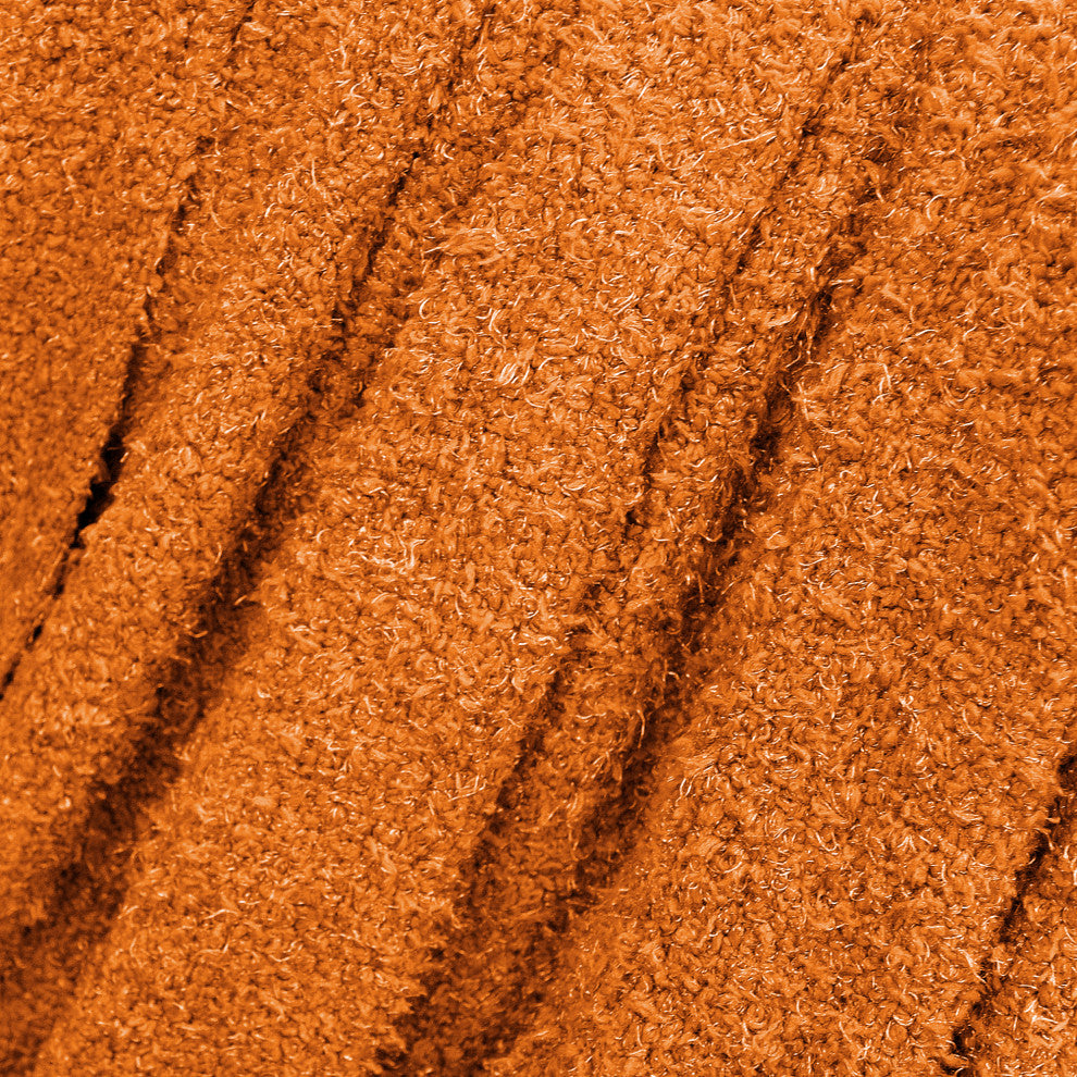 Fluffy Knitted Throw, Burnt Orange, 50"x60"