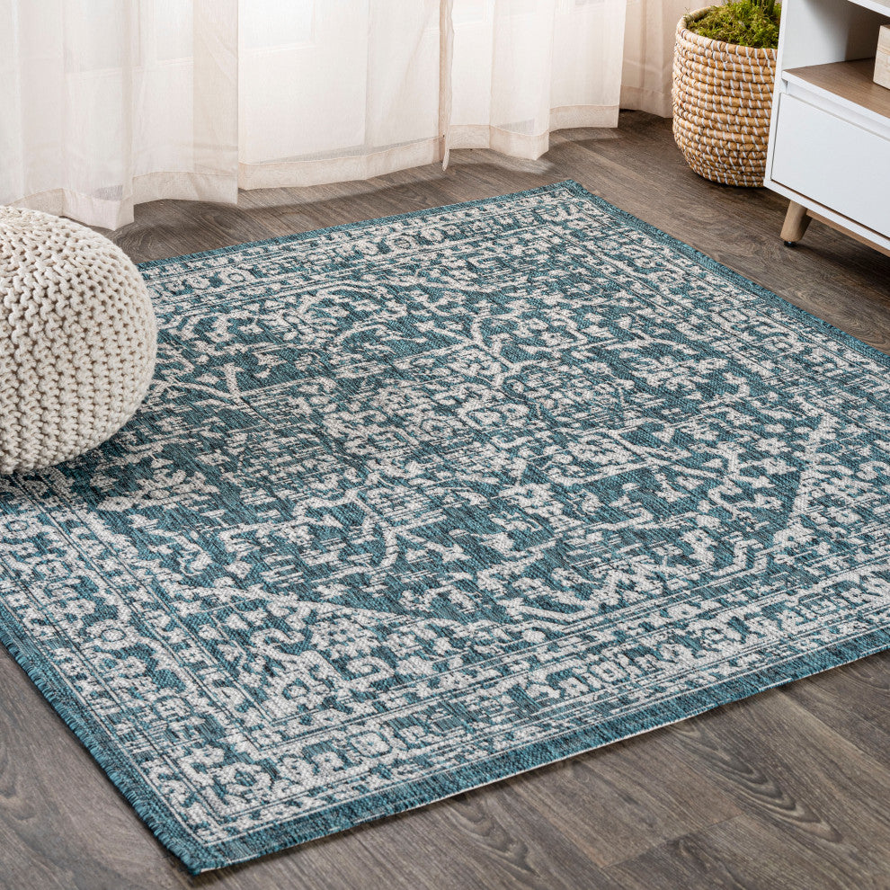 Malta Bohemian Medallion Textured Weave Indoor/Outdoor Area Rug