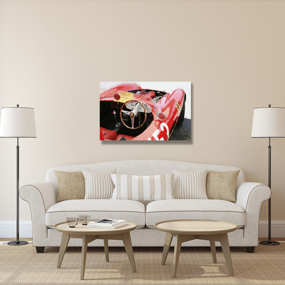 "Ferrari Cockpit Monterey Watercolor" Fine Art Print