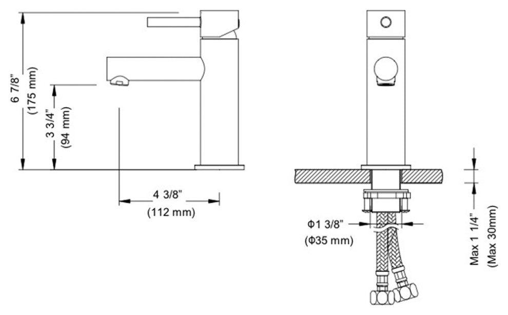 Blossom Brass Round Single Handle Bathroom Vanity Sink faucet, Chrome