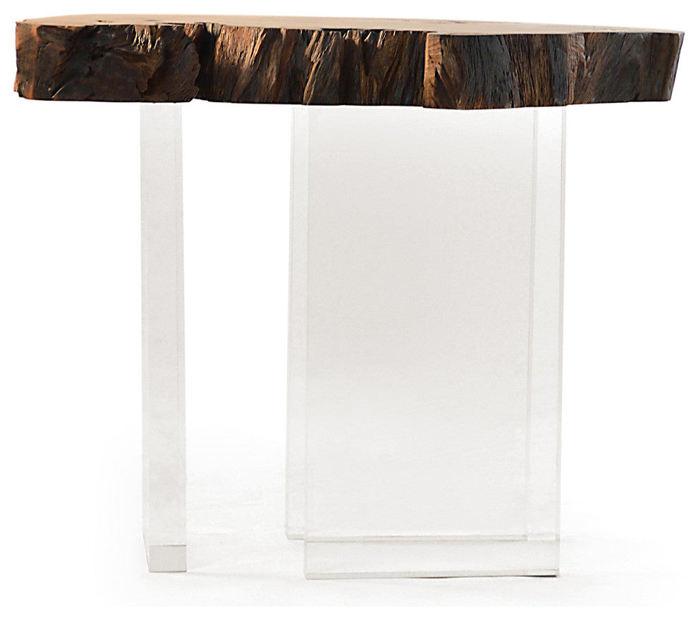 Bahia Pequi and Acrylic Side Table