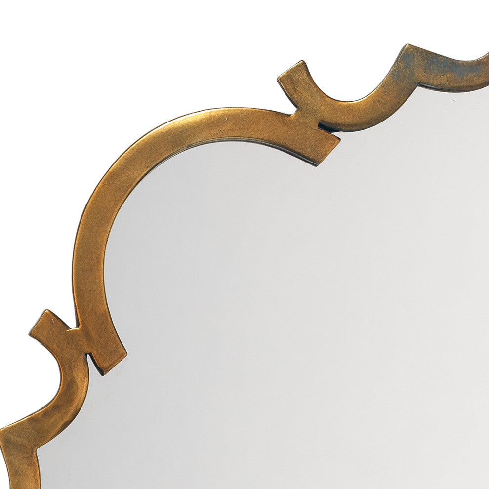 Saint Albans Steel Mirror, Antique Brass