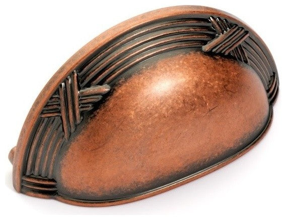 Super Saver P-3455 Ribbon and Reed Cabinet Bin Pull, Antique Copper