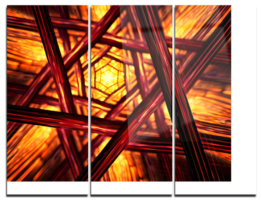 "Fractal Mandala Design" Digital Metal Wall Art, 3 Panels, 36"x28"