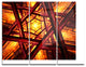"Fractal Mandala Design" Digital Metal Wall Art, 3 Panels, 36"x28"