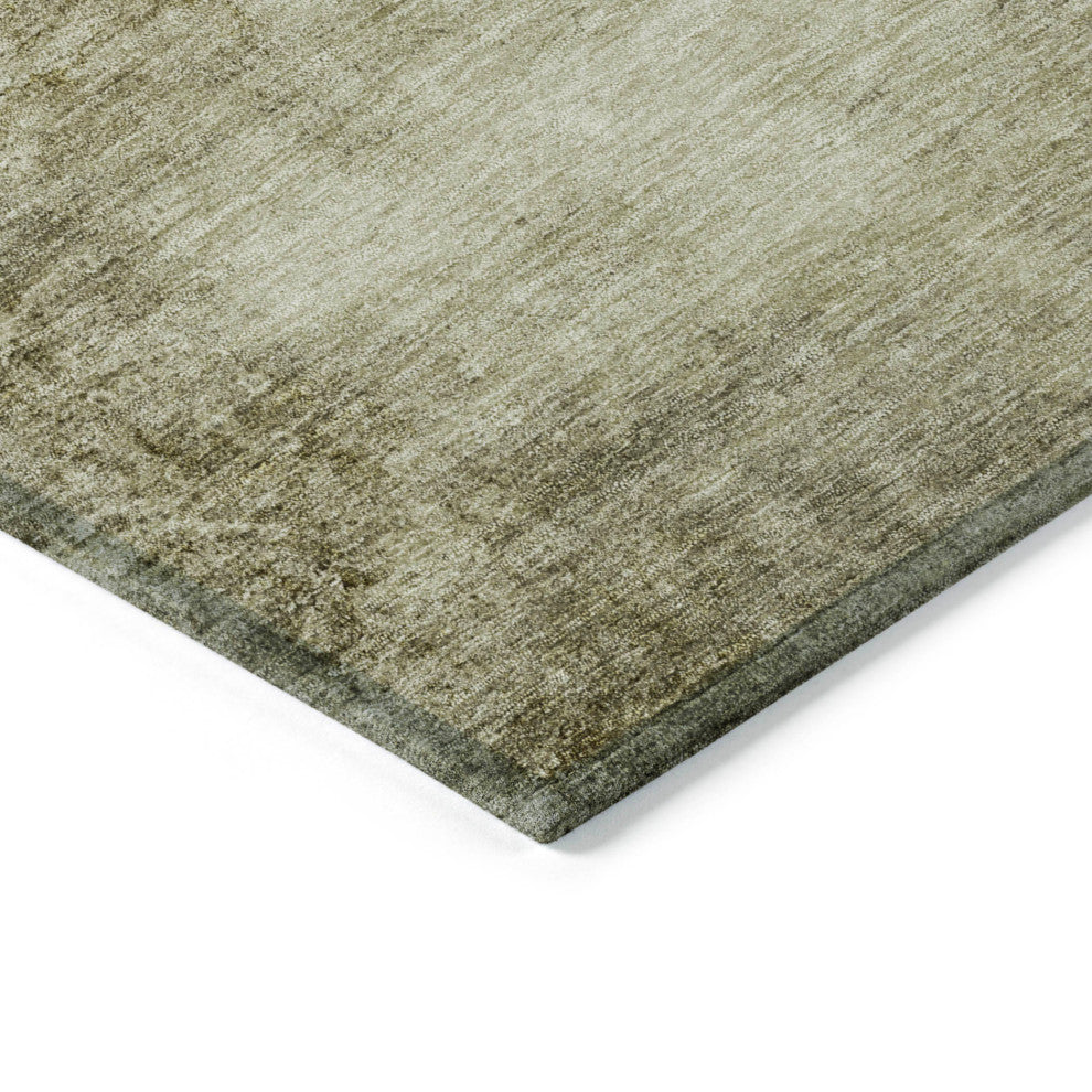 Machine Washable Indoor/Outdoor Chantille ACN1884 Khaki 8' x 8' Round Rug