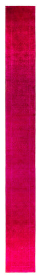Overdyed One-of-a-Kind Hand-Knotted Area Rug Pink, 2' 6" x 23' 10"