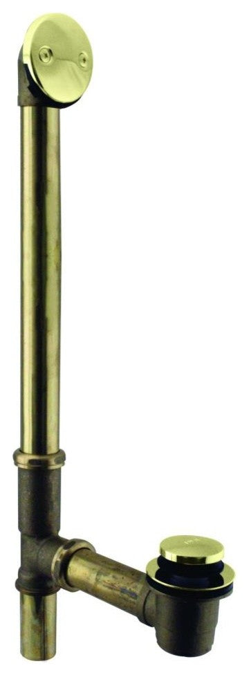 Tip Toe Bath Waste - 22" Make-Up, 20 Ga. Tubing In Oil Rubbed Bronze, Polished Brass