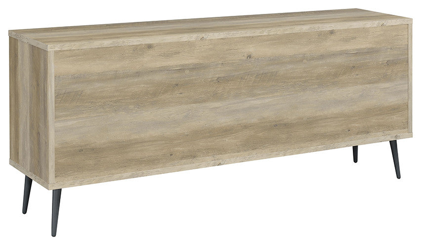 2 Doors and 3 Drawers Wooden Accent Cabinet, Gray and Antique Pine