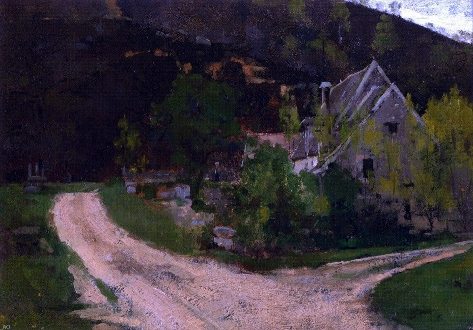 Theodore Robinson French Village Premium Canvas Print