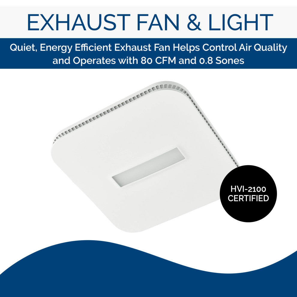 AE80LK Ventilation With LED CleanCover and Roomside Installation, ENERGY STAR, 80 Cfm