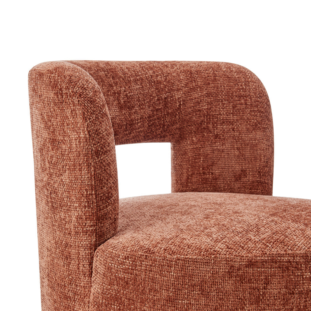Jazzlyn Fabric Swivel Accent Chair, Grenada Terracotta