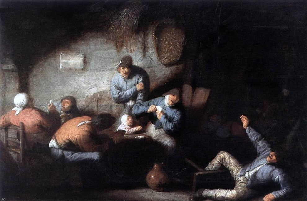 Adriaen Van Ostade Inn Scene - 18" x 27" Premium Canvas Print