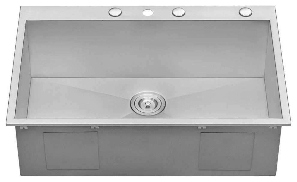 Ruvati RVH8001 Overmount 16 Gauge 33 Inch x 22 Inch Single Bowl Kitchen Sink