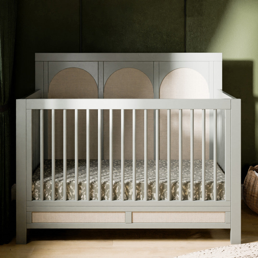 Eloise 4-in-1 Convertible Crib, French Sage and Performance Sand Eco-Weave