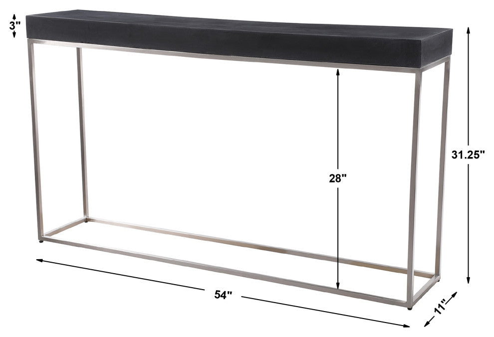 Uttermost Jase Black Concrete Console Table