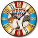 Antique-Style Circus Clock, 12" Diameter